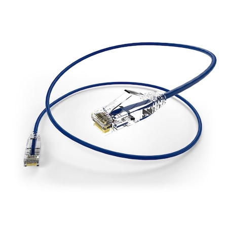 Unc Group Clearfit Slim Cat6 28Awg Patch Cable, Snagless, Blue, 6 Inch, High CS6-06I-BLU